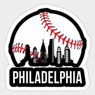 Philadelphia Downtown Baseball Philly Skyline Sticker